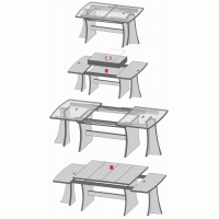 Coulisses de table Alu77 - Fixation sur cadre ou traverse - idéal pour grande ouverture
